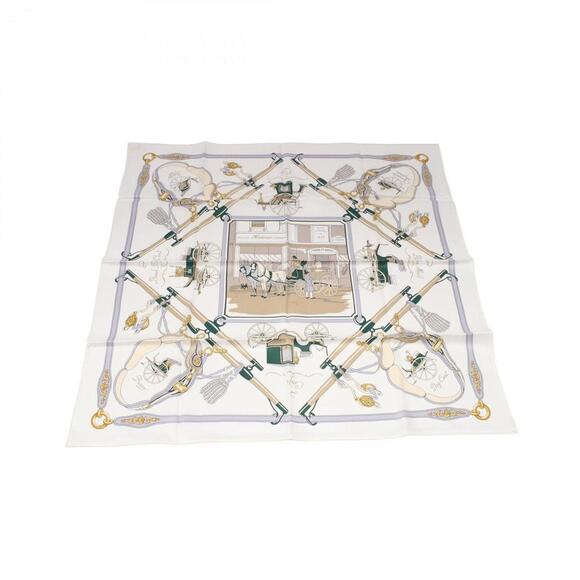 HERMES White Scarf - Picture 1 of 6